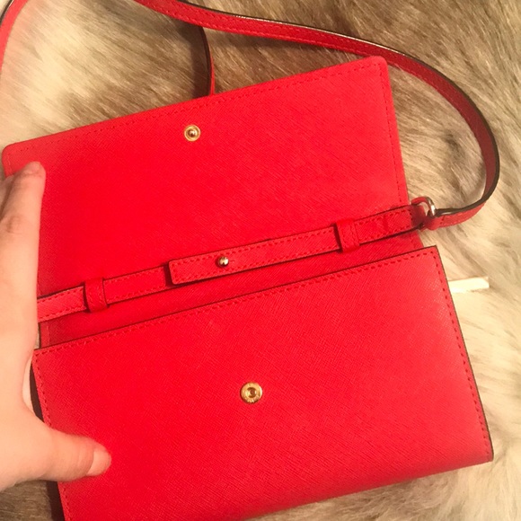 Kate Spade | Bright Red Wallet w/ Strap - Picture 5 of 13